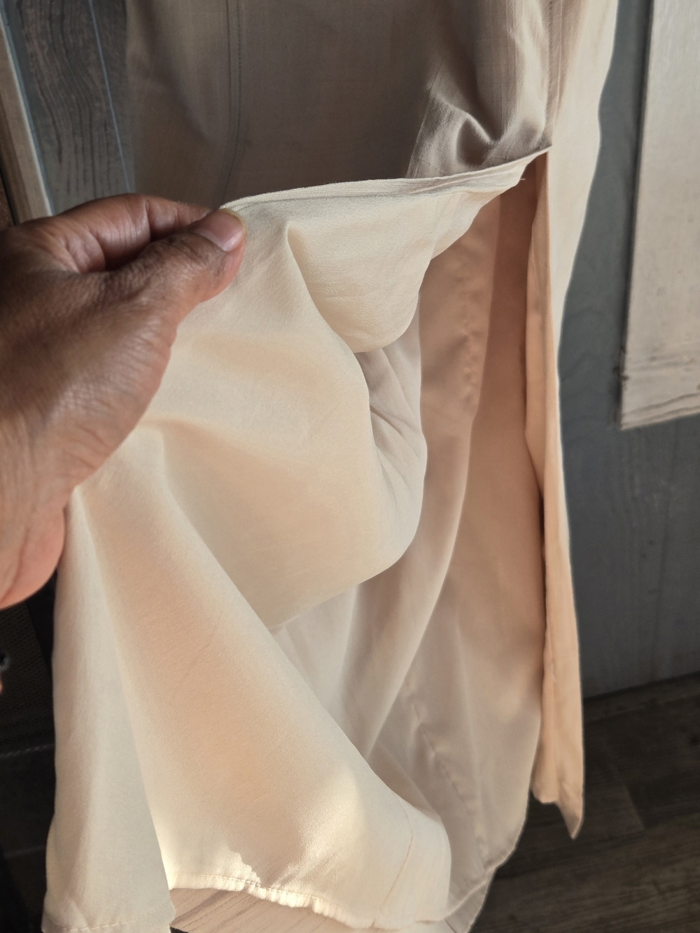Zara Beige Spaghetti-Strap Maxi Dress with Side Slit - Picture 9 of 10